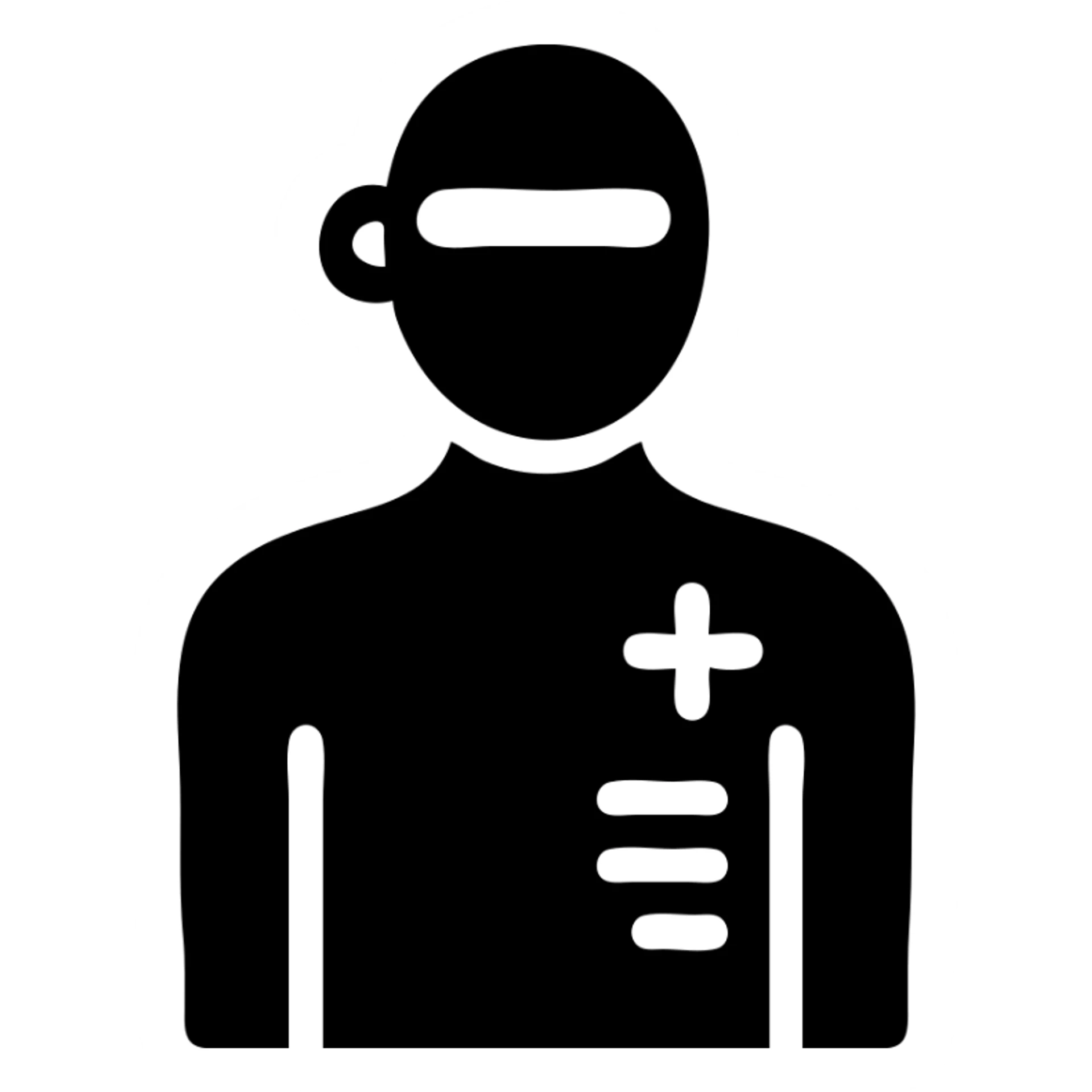 Minimalist future human silhouette with tech implants and digital enhancements sticker