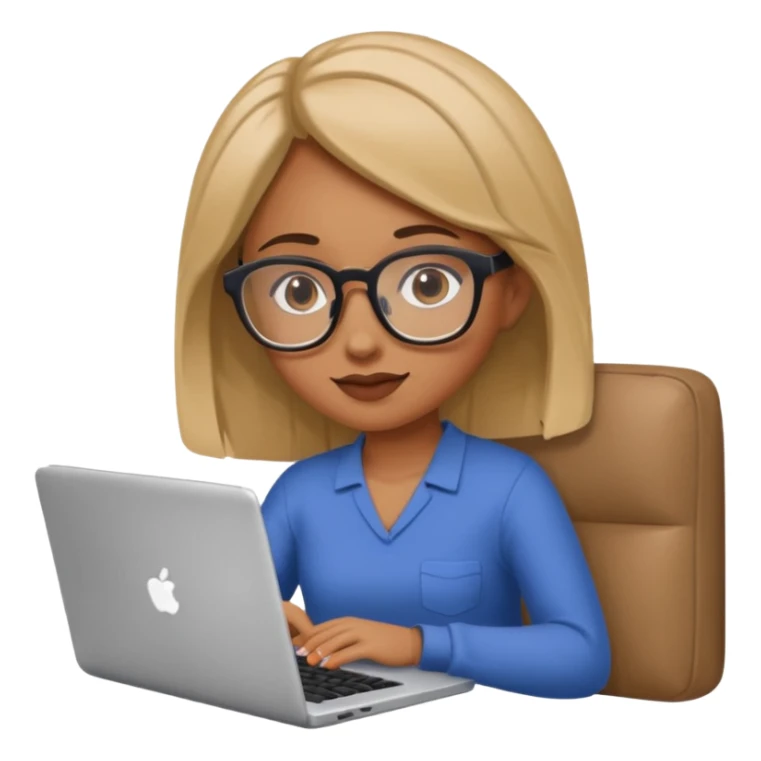 A girl is working with a laptop while lying on the sofa sticker