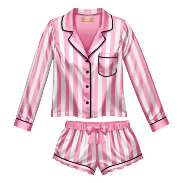 Striped pink and white silk Victoria’s Secret pajama set sticker