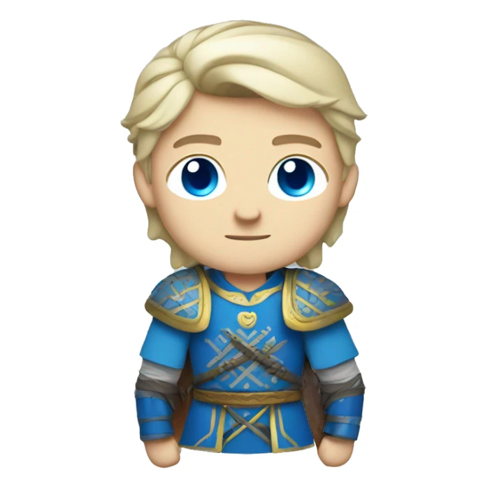 British white male with blue eyes wearing a Mongolian warrior outfit sticker