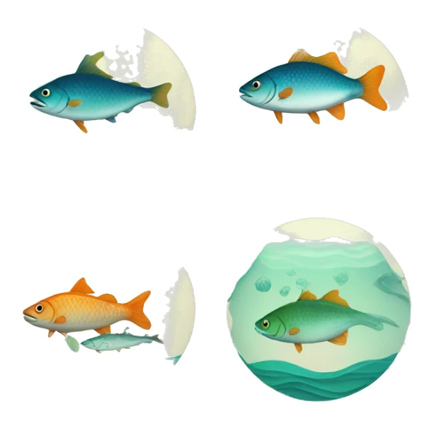 fisheries and aquaculture for logo in round shape sticker