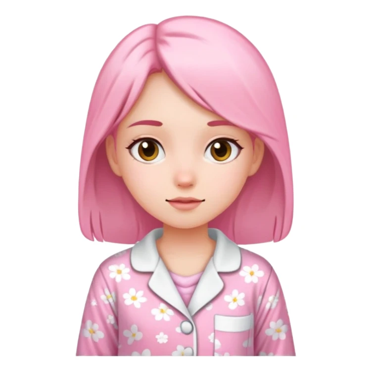 Girl with white and pink pijama sticker