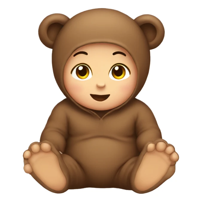 Baby wearing bear sticker