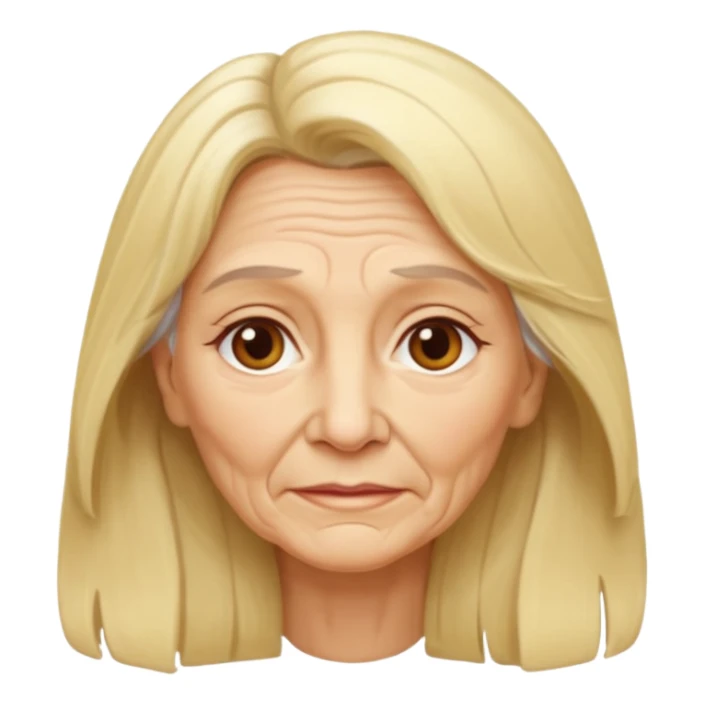 Femme 70 ans blonde cheveux long sticker