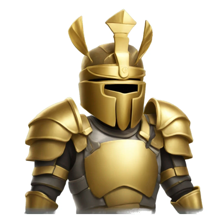 Gold armoured victory celebrating sticker