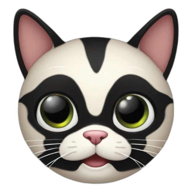 Gato negro enojado con manchita negra en su boca sticker