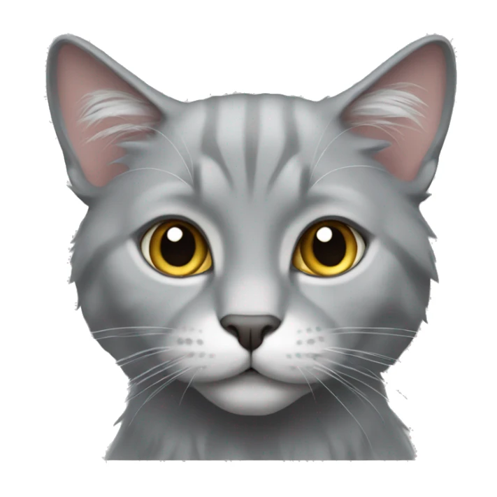 cat, grey, britsh long hair sticker