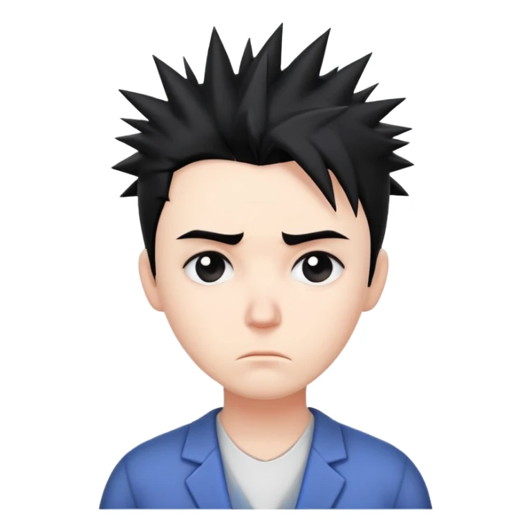 teacher with spikey hair being sad  sticker