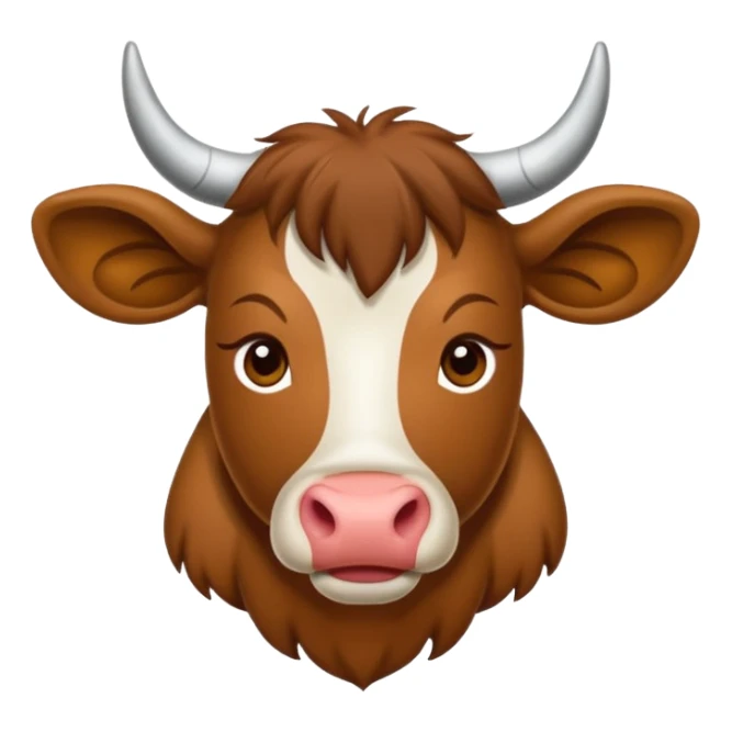 Vaca escocesa donde no se le ven los ojos sticker