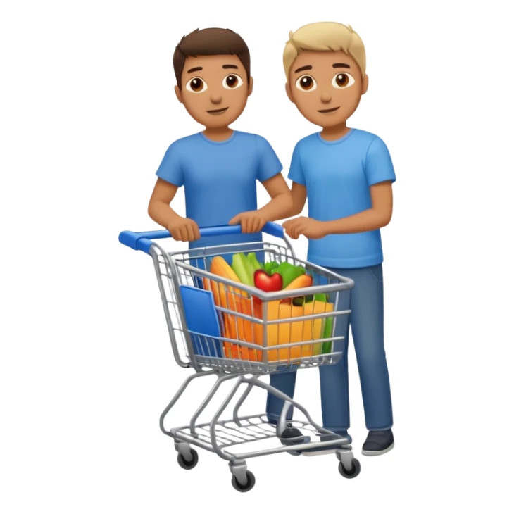 a man with a shopping cart full body sticker