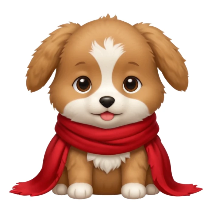 baby dog wears red scarf  sticker