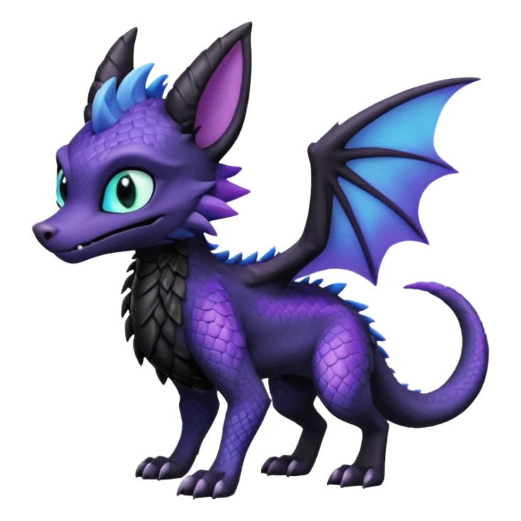 Spyro-Toothless-Sergal-Lykoi-Pokémon-Fakémon-creature-hybrid sticker