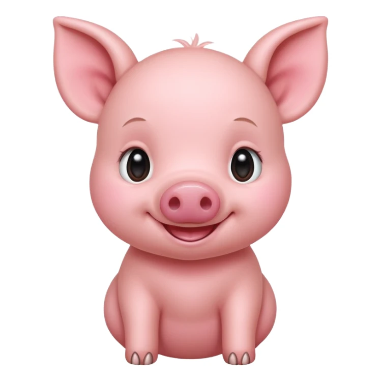 baby Smiling Piglet – standing with round cheeks and happy face sticker