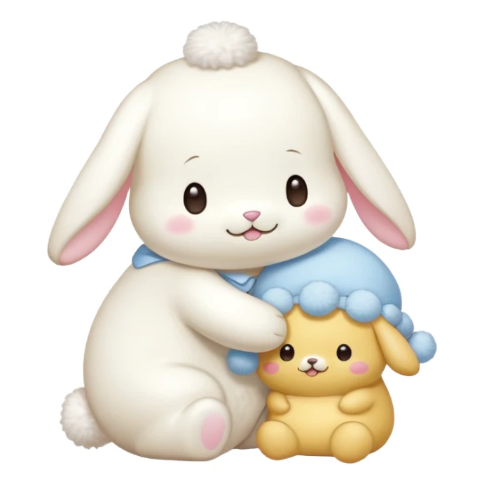cinnamoroll giving a hug to pompompurin  sticker