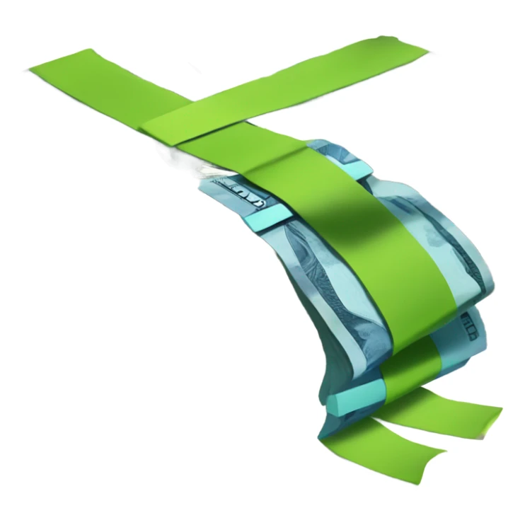 $10k stack of cash in hundreds with blue strip  sticker