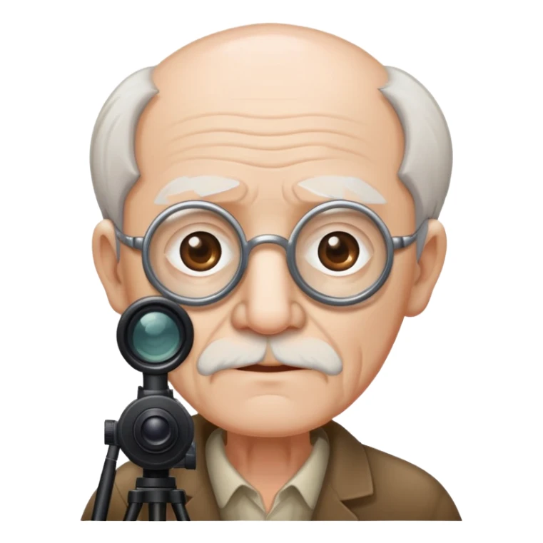 Old Man with white skin, brown hair and scope  sticker