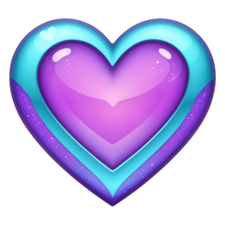 glitter purple and cian heart sticker