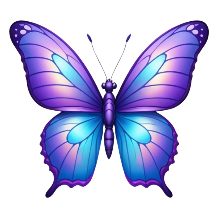 Blue and purple fire butterfly sticker
