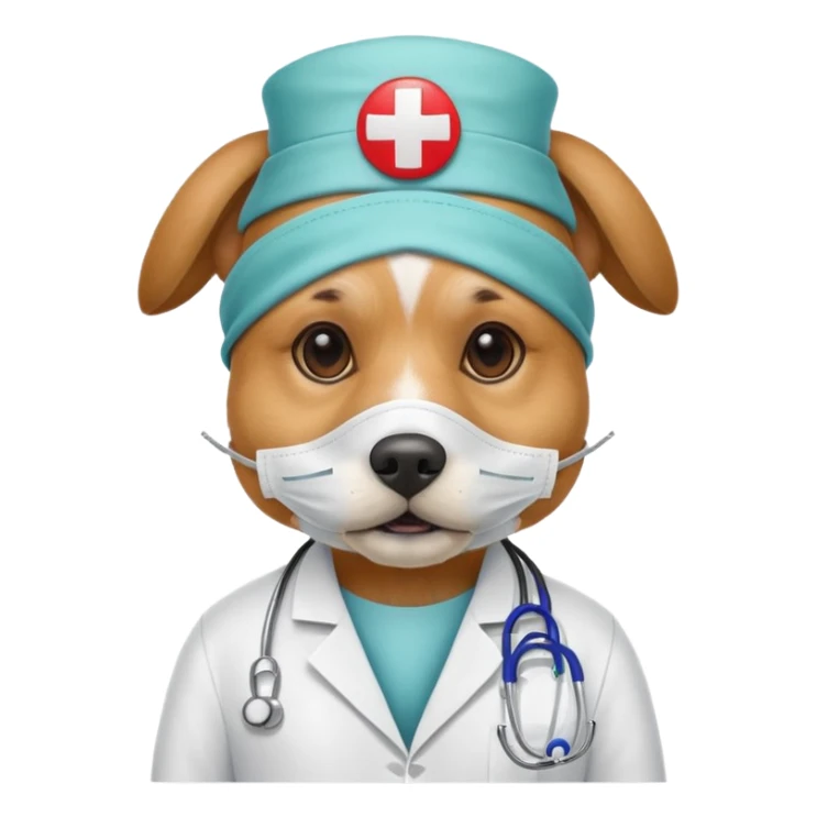 doctor dog Wearing Medical Mask sticker