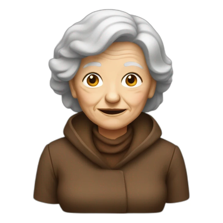 Old woman wearing brown clothes and a mutch  sticker