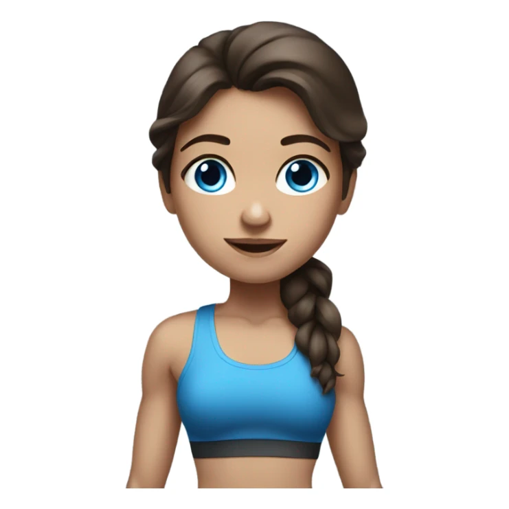 Realistic brunette girl with bright blue eyes lifting weights sticker
