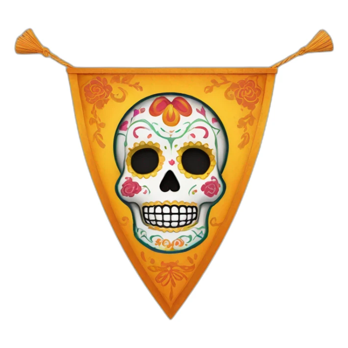 pennant dia de los muertos sticker