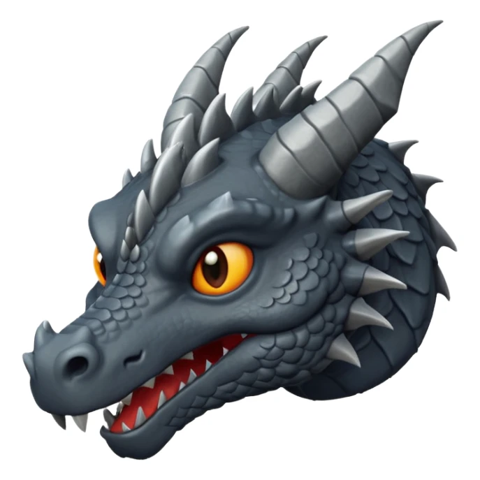 a minimalistic simple dark gray head of a dragon sticker