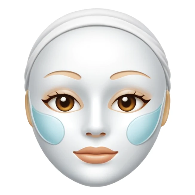 a white skincare beauty mask pack for face, without real person's face sticker