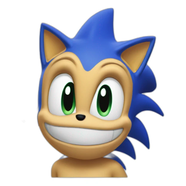 La tête de sonic le hérisson avec des yeux en cœur sticker