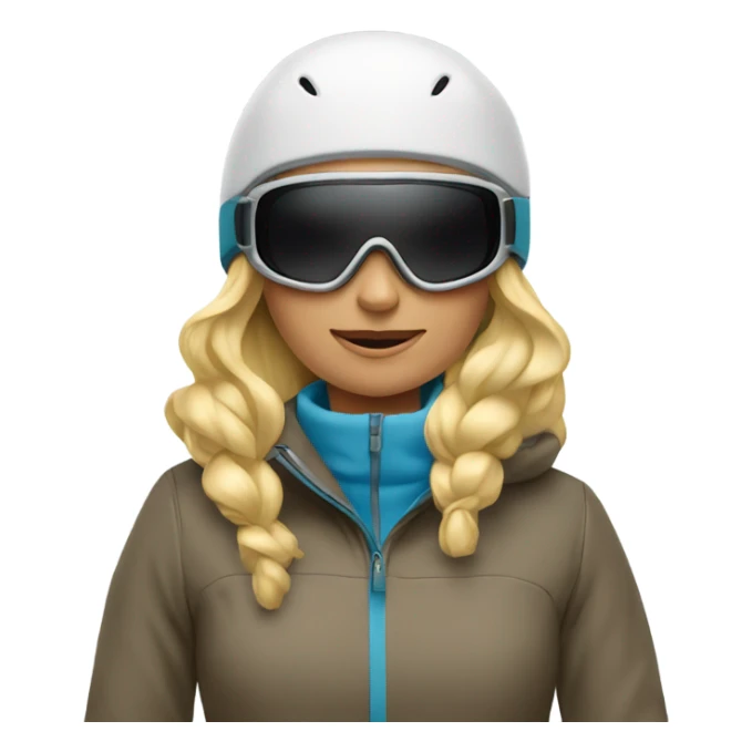 Blonde woman skiing sticker