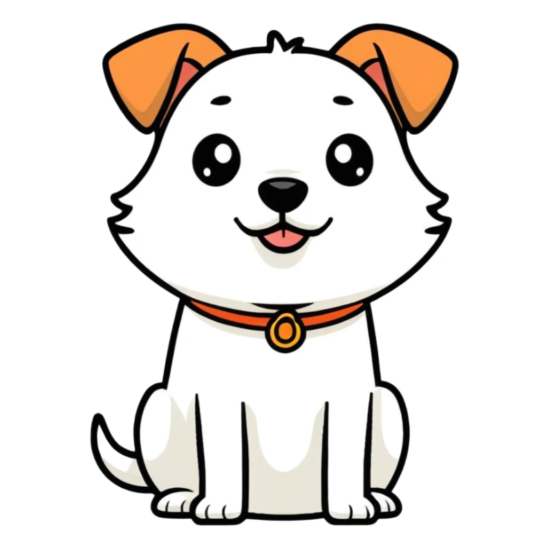 a scared dog, cartoonish sticker style sticker