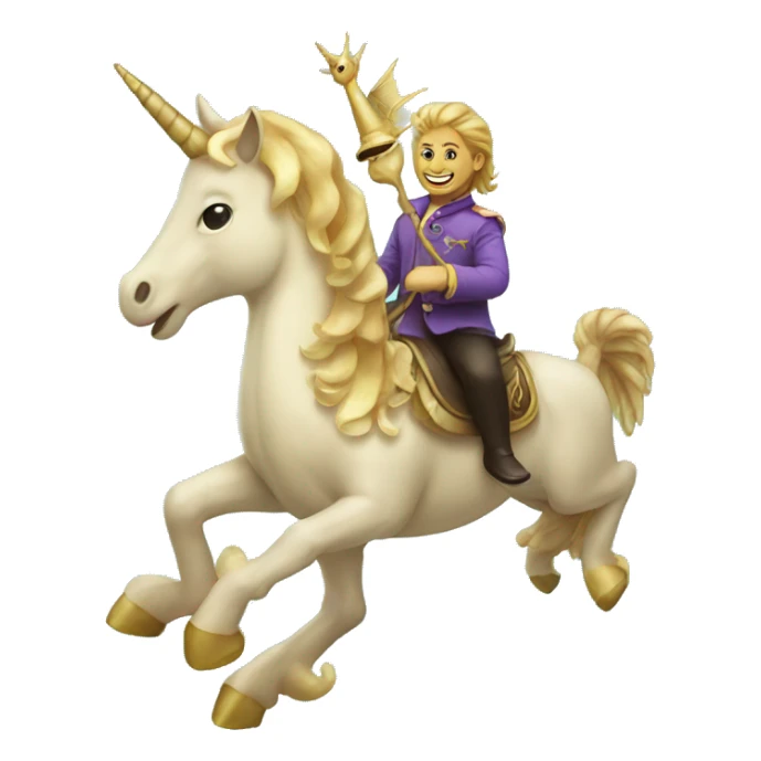 Seahorse riding a unicorn sticker