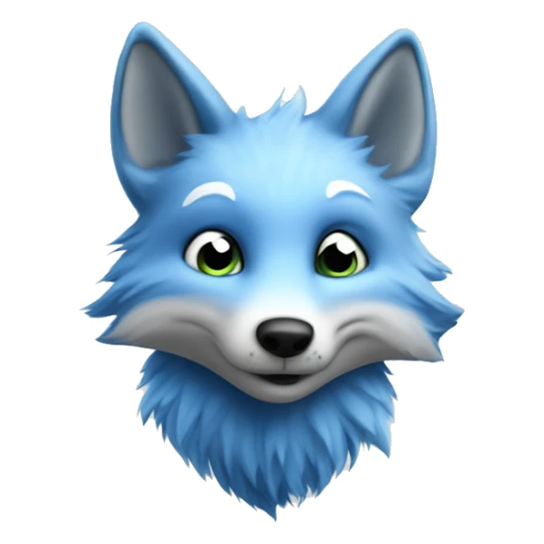 Herning Blue Fox Mascot called Victor, who is a Blue Fox with some fluffy hair and big eye sticker