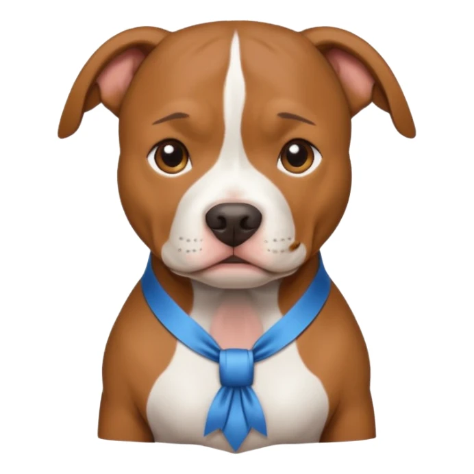 pitbull with head ribbon and shirt sticker