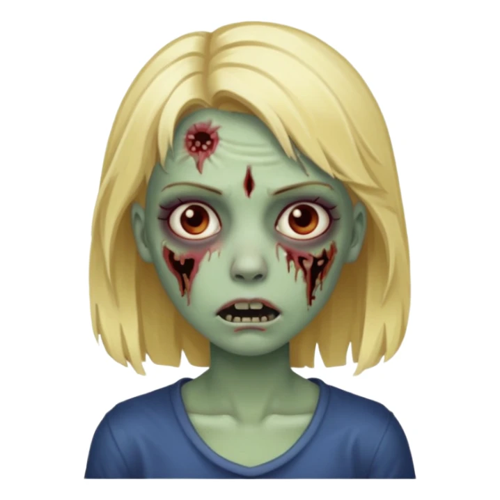 girl zombie with blonde hair sticker