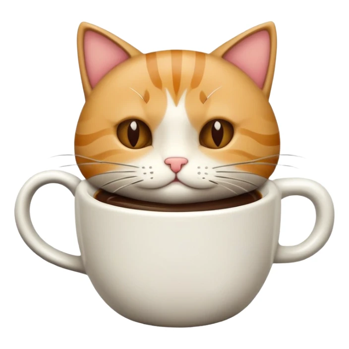 Un gato confundido con un café sticker