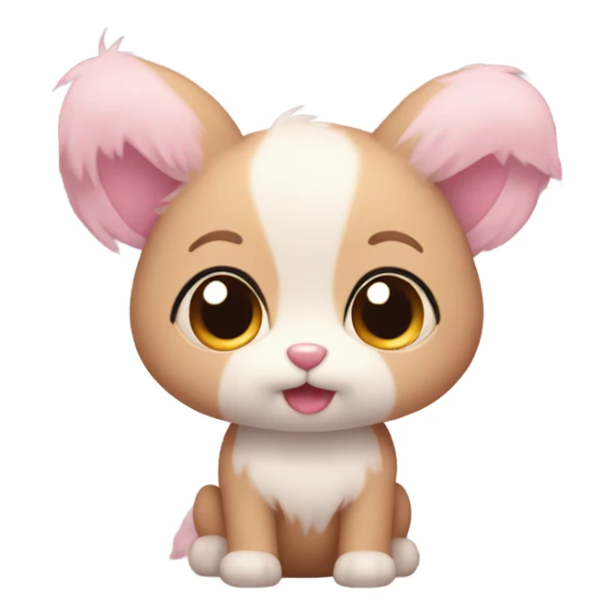 Cute fully with heart eyes and pink fluffy ears sticker