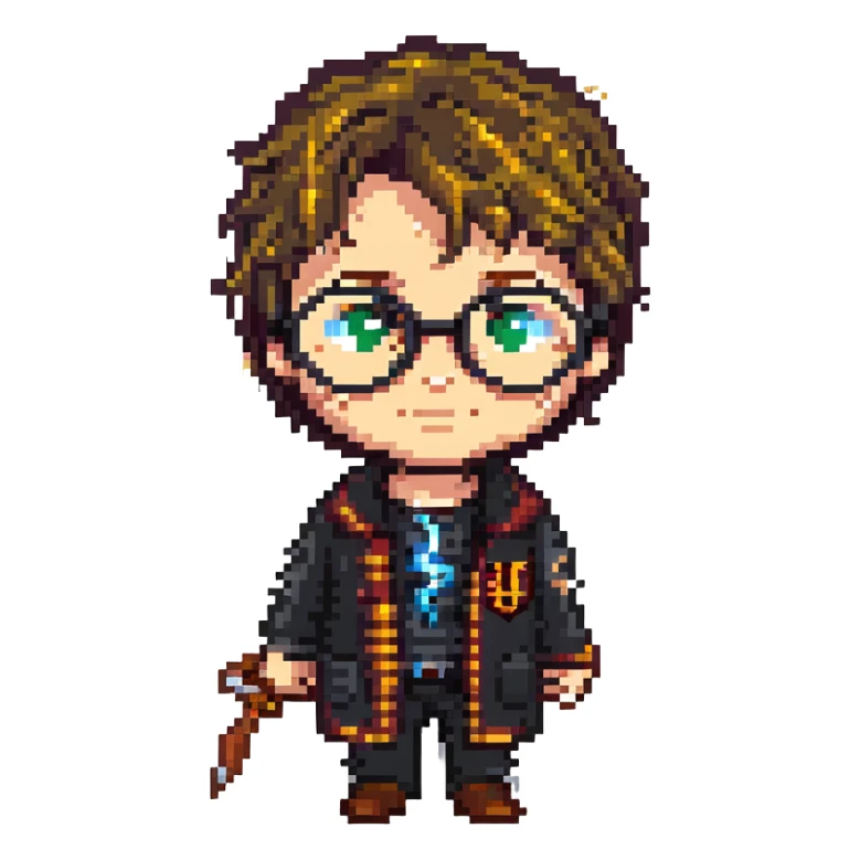 Harry Potter with glasses and a lightning scar sticker