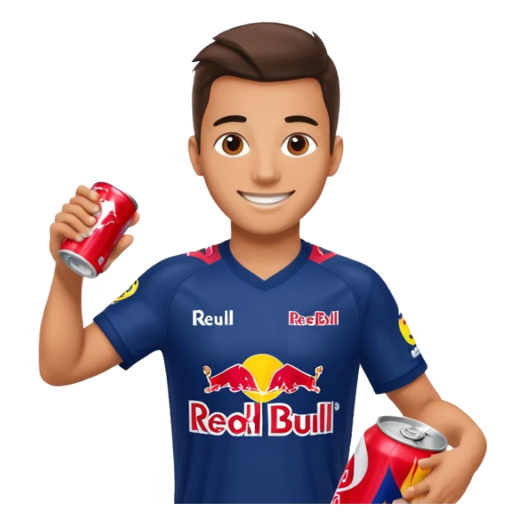 Red bull energy drink imogi for soccer players sticker