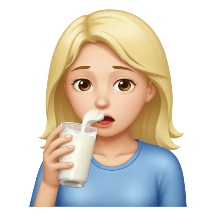 Une femme avec du lait qui vomit blanc sticker