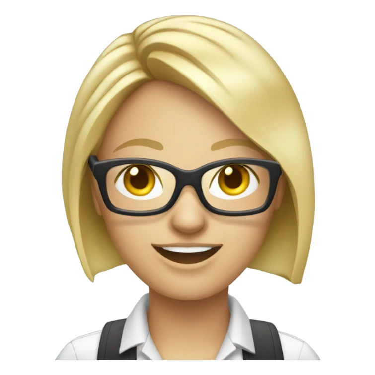 Female call centre worker, blonde with glasses  sticker