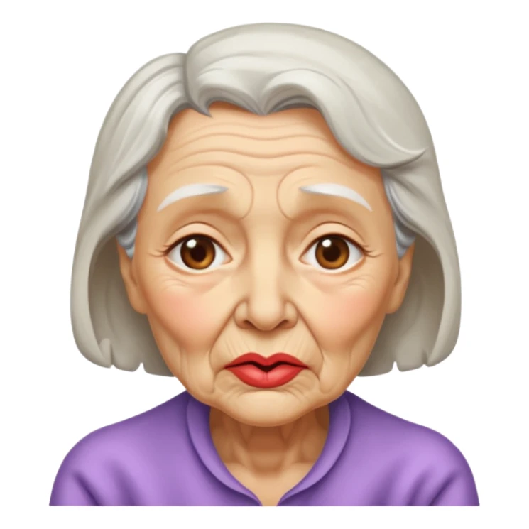 old woma a kiss sticker