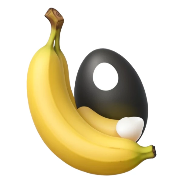 A banana standing between two eggs like egg banana egg sticker