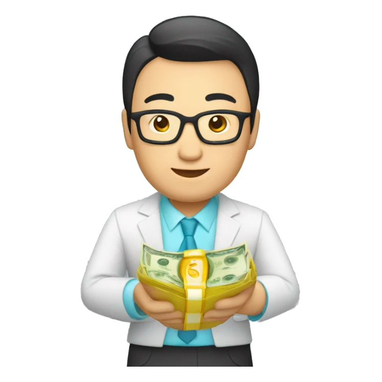 kazakh businessman with money in hands sticker