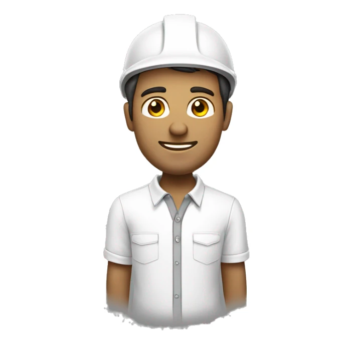 Arquitecto con casco blanco y camisa polo blanca  sticker