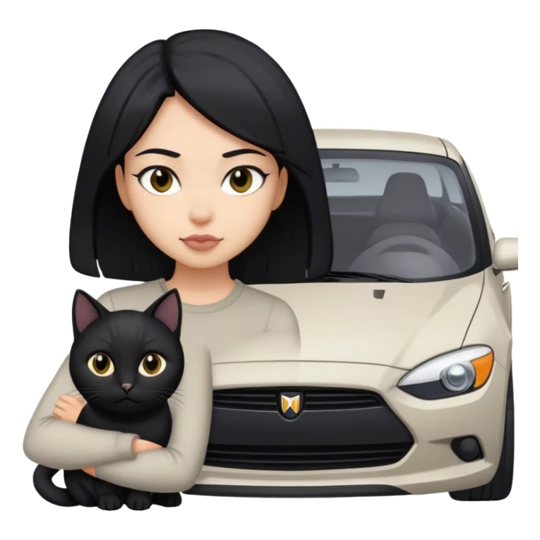 Me and cat black hair and grey car sticker