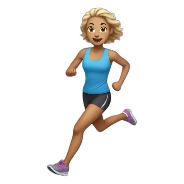 light skin woman running sticker