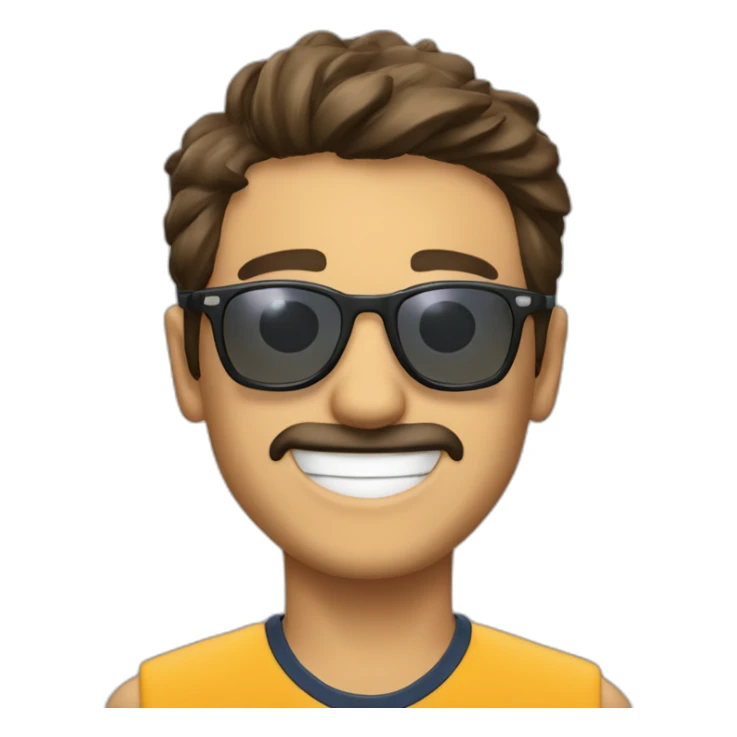 Jorge Toledo con casco y gafas sonriendo sticker