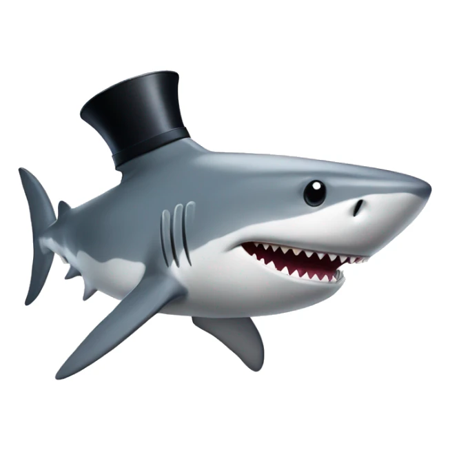 Shark with a top hat sticker