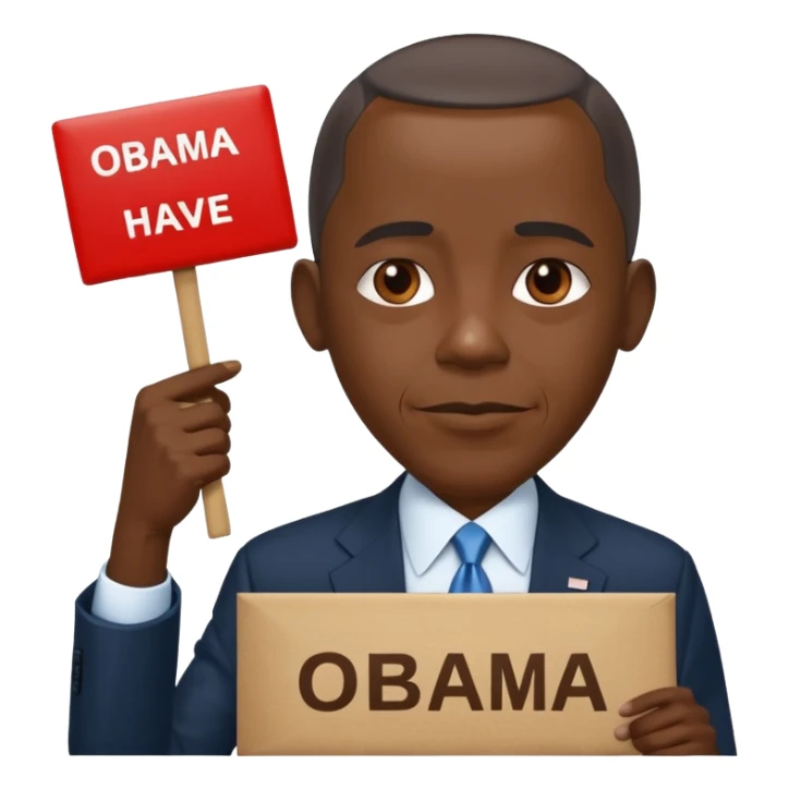 Obama holding a sign that says Obama Have Dih 💔 sticker